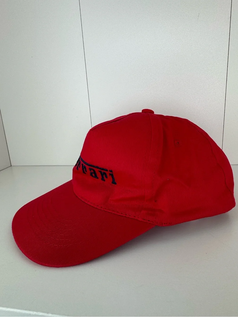 Ferrari Kids Red Cap with Navy Embroidered Logo